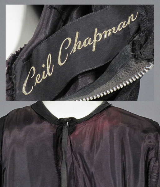 Ceil Chapman black dress シールチャップマンブラックドレス