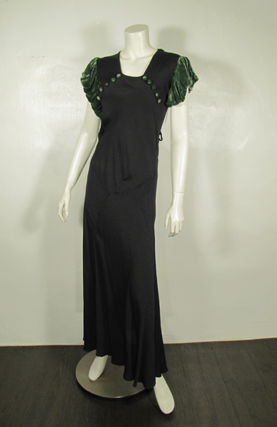 1940'sレーヨンロングドレス