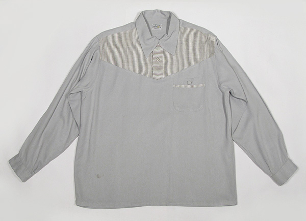 1950'sレーヨンギャバジン長袖シャツ、ビンテージロカビリー