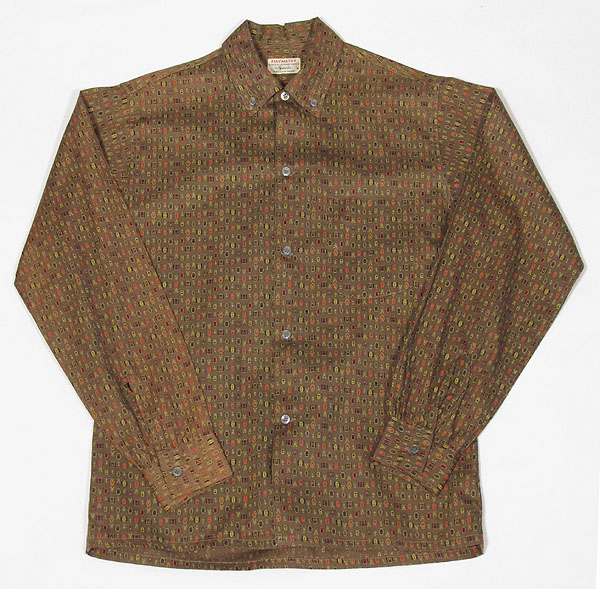 1950's-60'sメンズボタンダウンシャツ、アトミック