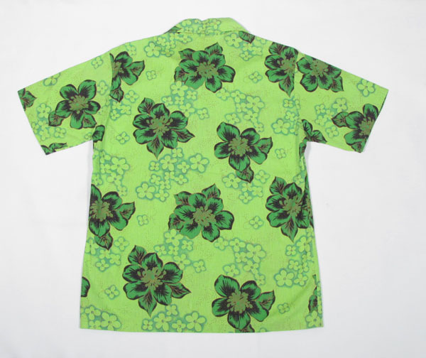 ビンテージ アロハシャツ 1960'sプルオーバー ハイビスカス グリーン 緑