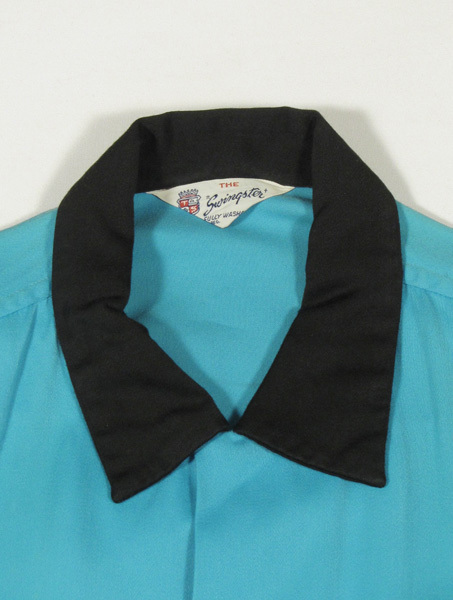 ビンテージ○ボウリングシャツ50'ｓ○レーヨン半袖シャツ刺繍 