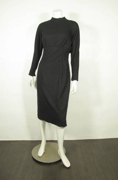ビンテージ ドレス 50’s 1950年代 ブラック ウール ワンピース 上品