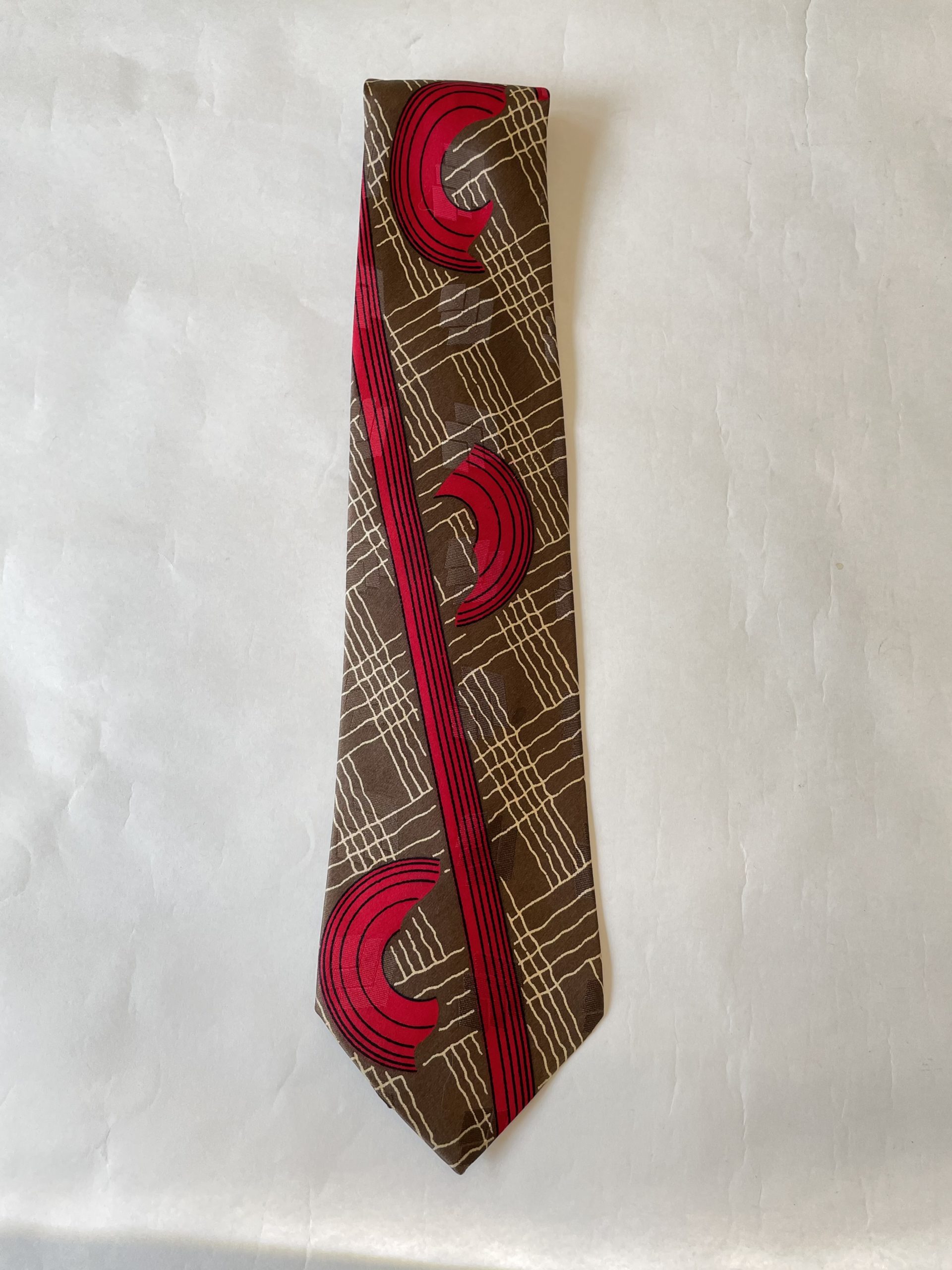 1930年代 1940年代 30’s 40's ヴィンテージ ネクタイ シルク ブラウン レッド Necktie Silk
