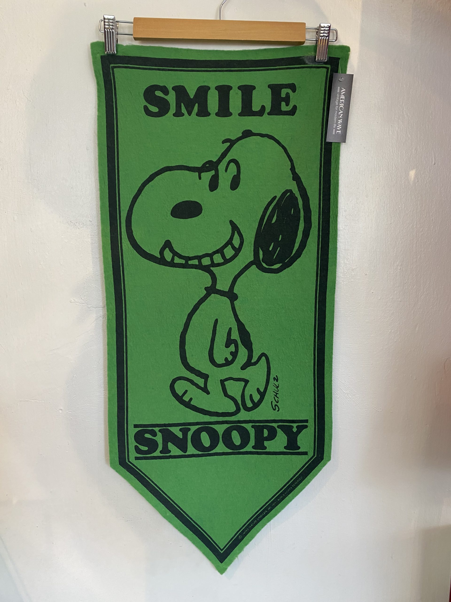 スヌーピーバナー 60’s 1960年代 ビンテージ Snoopy Pennant Banner グリーン