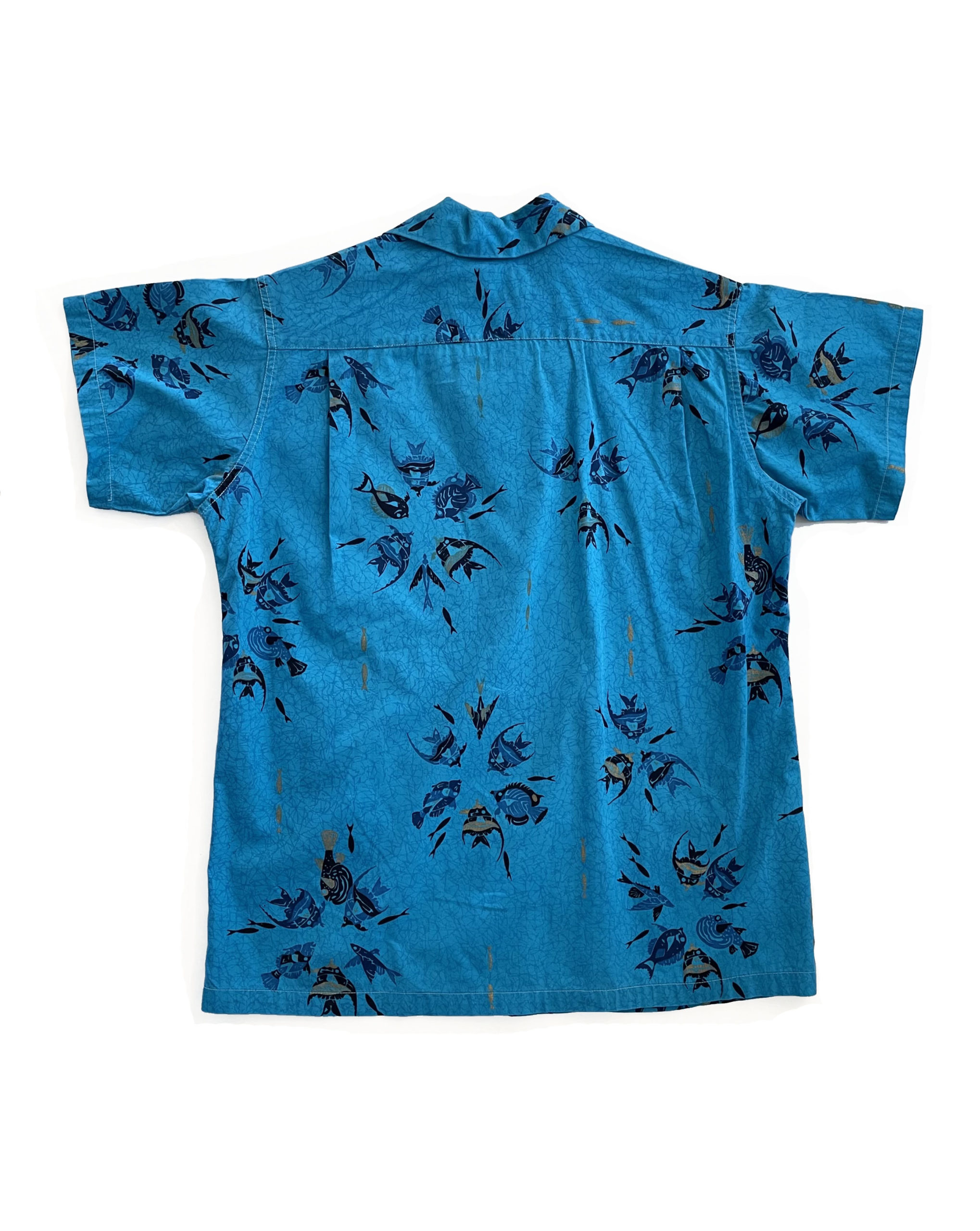 ビンテージ アロハシャツ 50’s 60’s コットン ブルー 水色 1950年代 1960年代