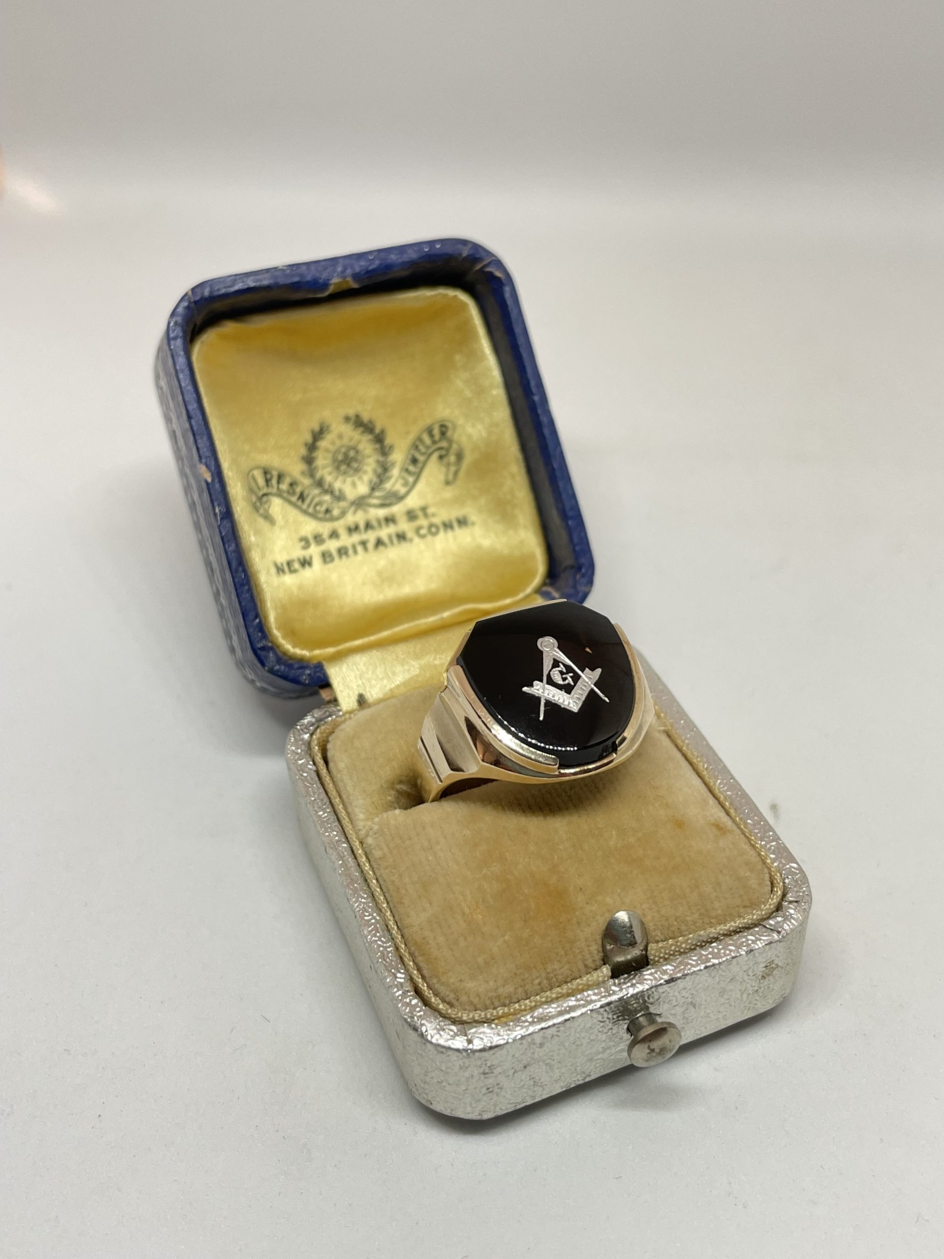 30's 1930年代 Free Mason Ring ONYX フリーメイソン ビンテージ