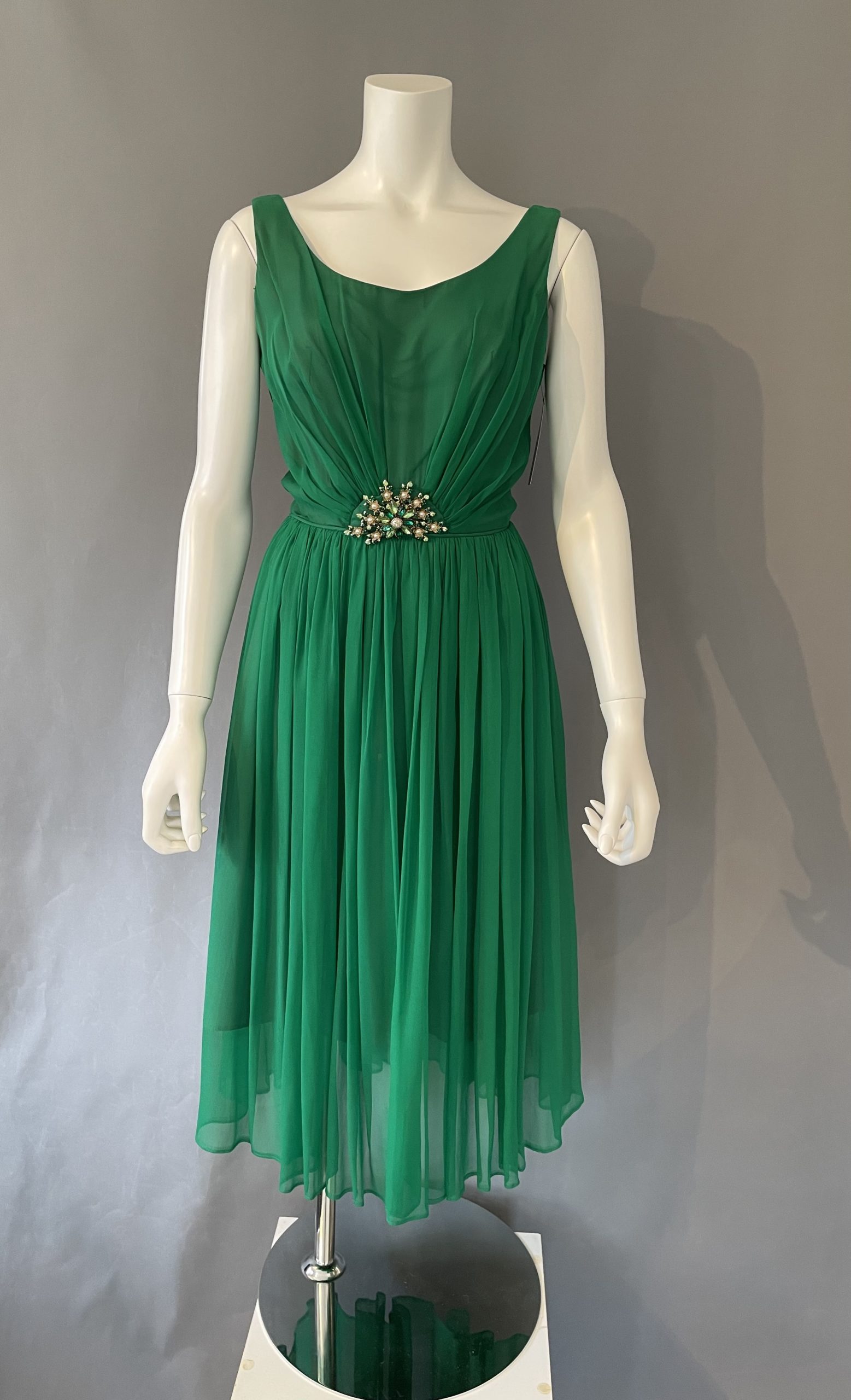 ビンテージ 80s UK イギリス グリーン ワンピース ドレス 美品