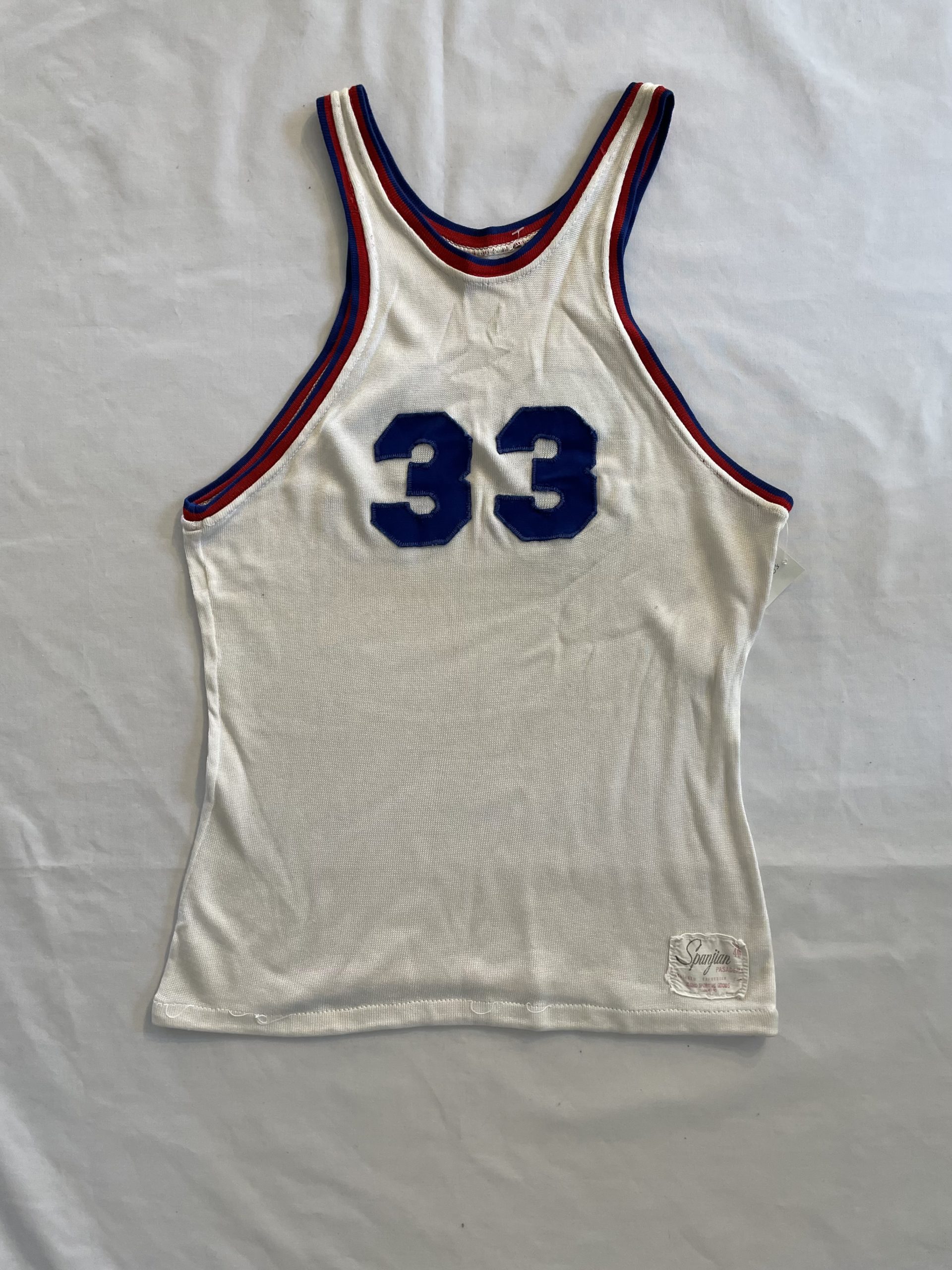 1950年代 バスケットボール ユニフォーム タンクトップ No.33 Spunjian Pasadena レーヨン 50’s