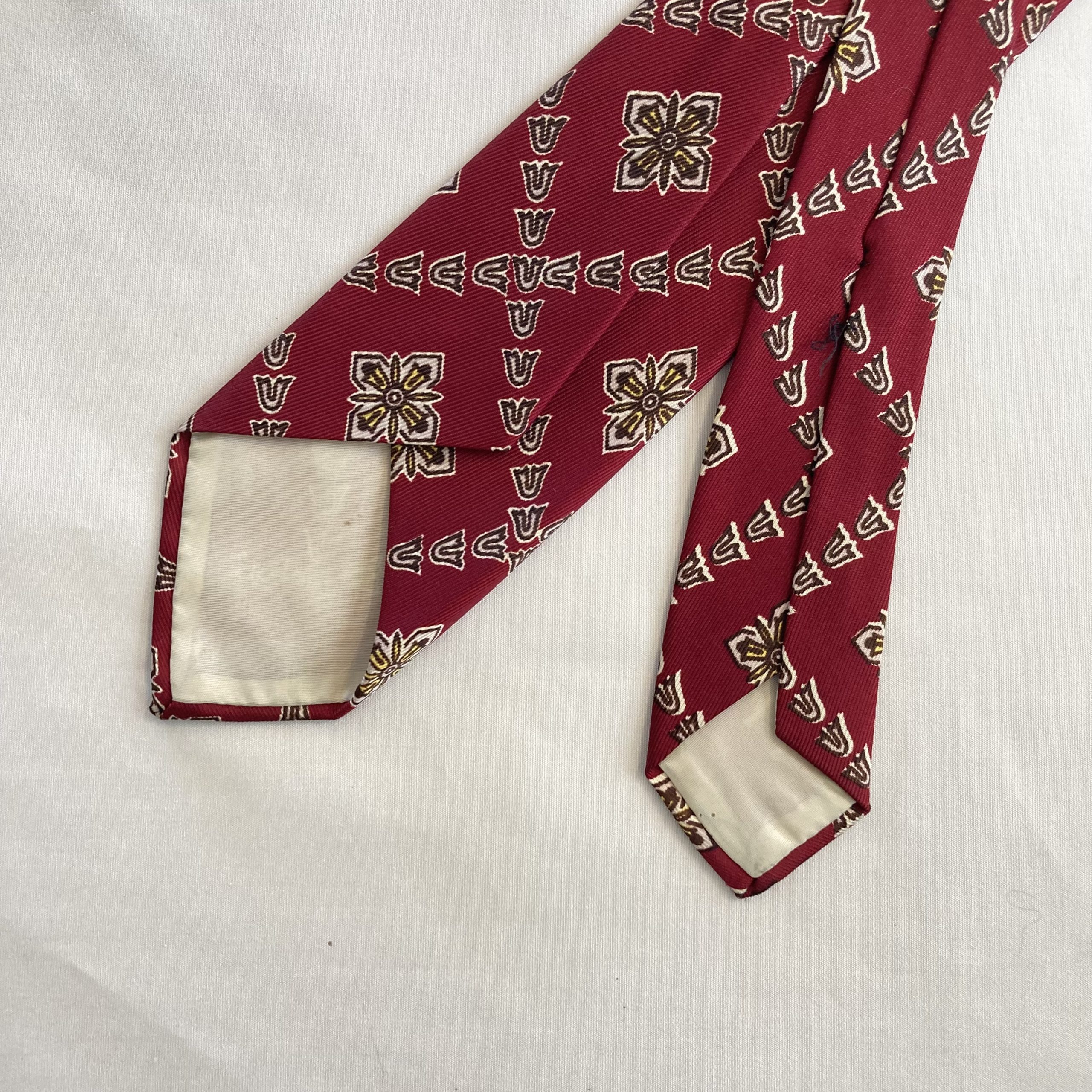 1940/50年代 ヴィンテージ ネクタイ 赤 総柄 1940/50s Vintage Necktie