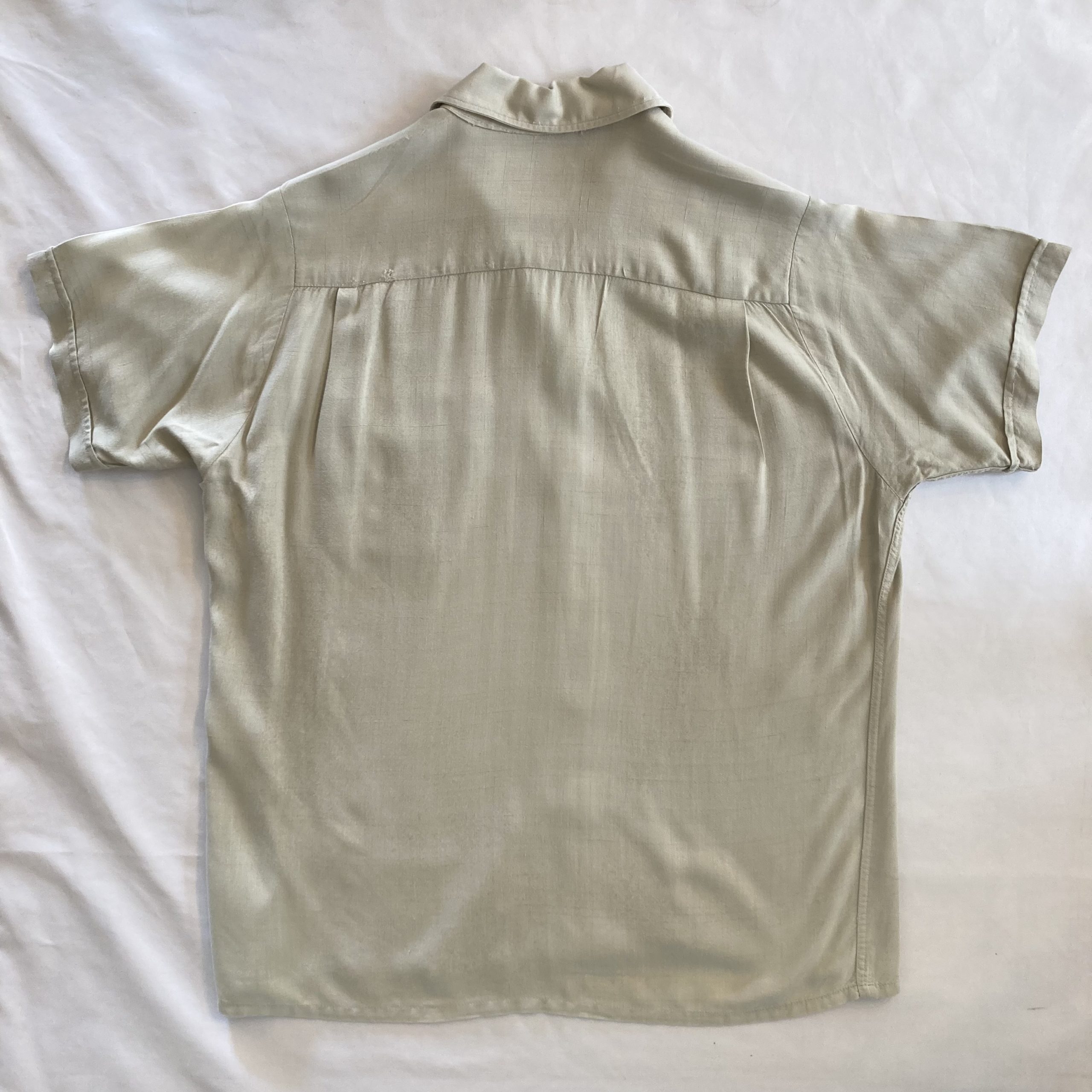 60s Rayon Gabardine Open Color Shirt 60年代 レーヨンギャバジン オープンカラーシャツ